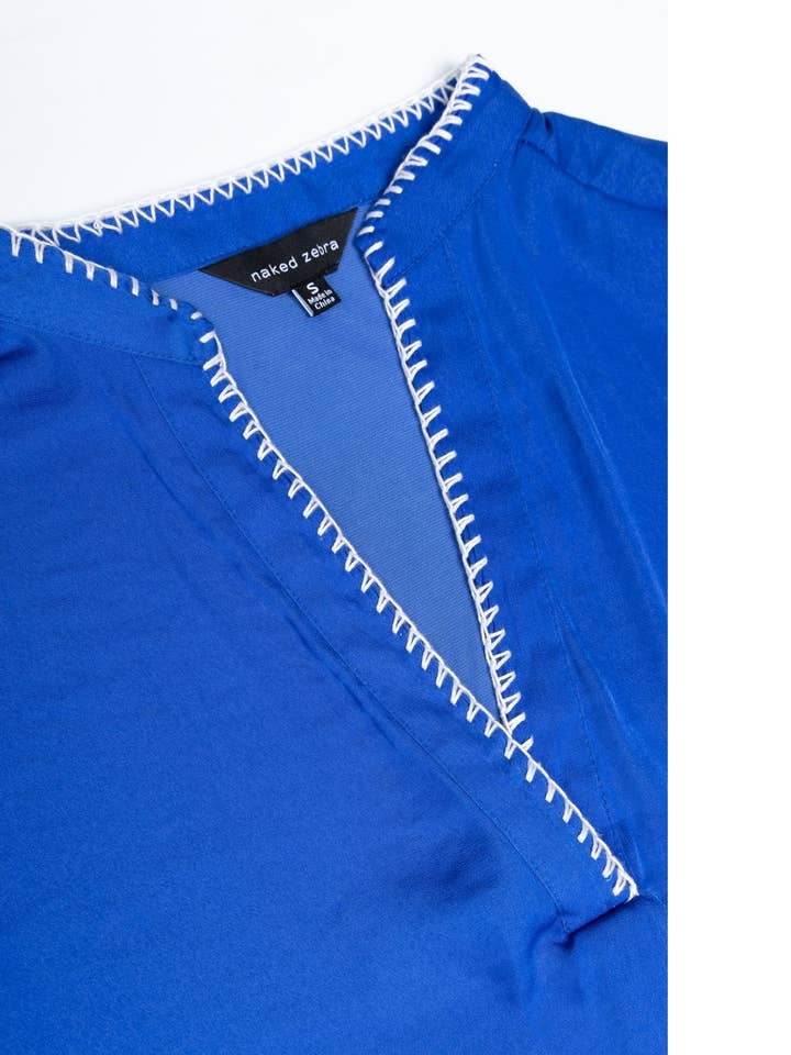 Naked Zebra - Vente Chemisier – femme - Blouse régulière à épaules tombantes avec surpiqûres.3