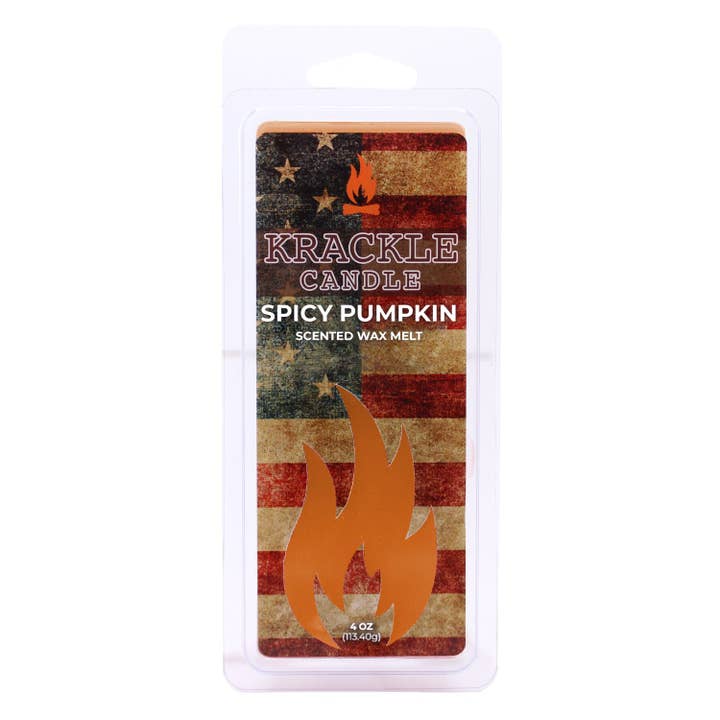 Krackle Wax Melts | Spicy Pumpkin | 4 oz Scented Wax Melts | Made in The USA | Pumpkin, Cinnamon & Vanilla Bean Fragrance for wholesale by Krackle Candle