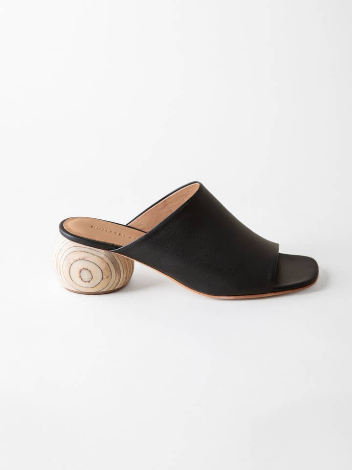 Milla Mule Sandal Coal Nappa for wholesale by Fortress