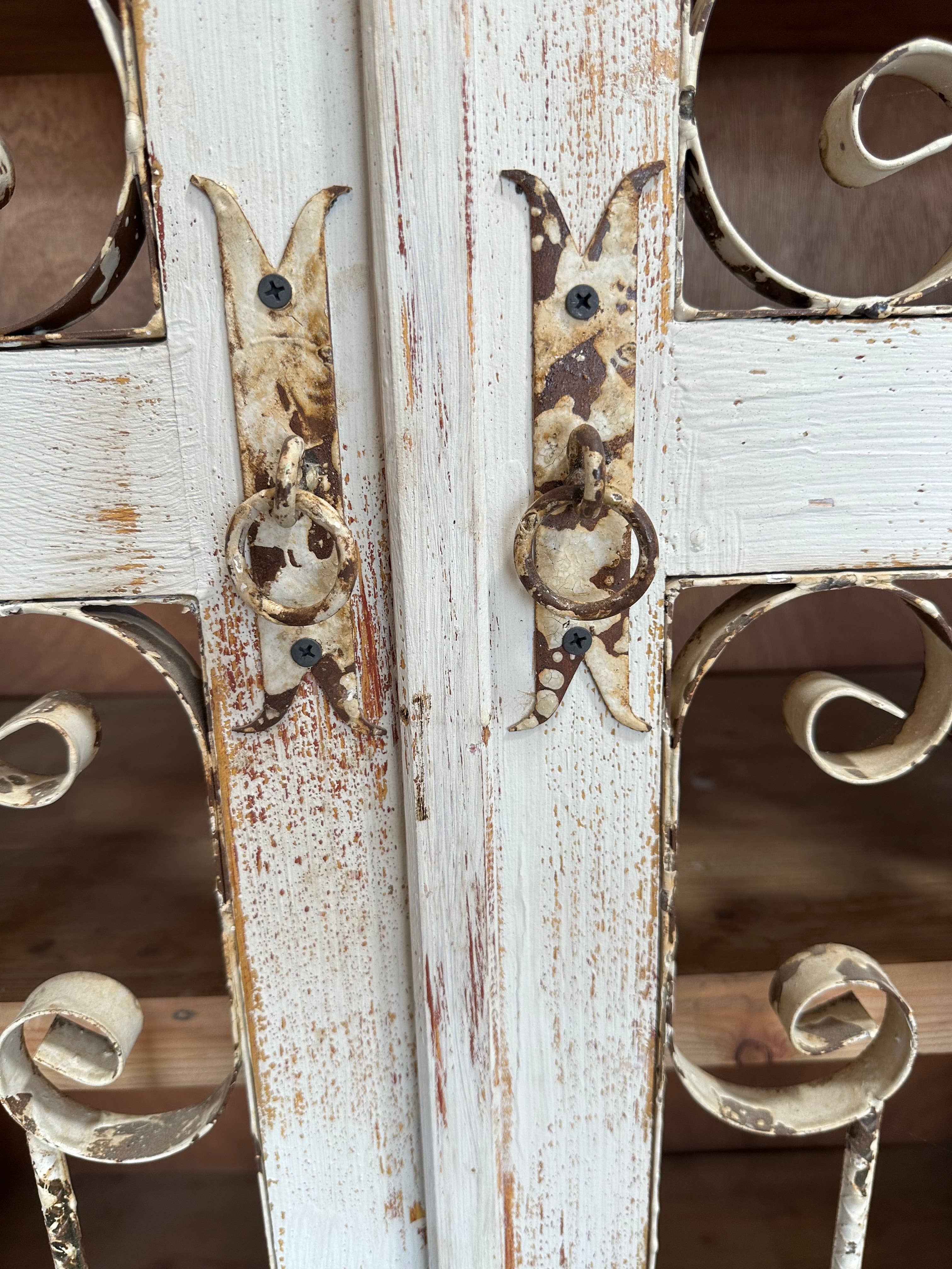 My Amigos Imports - Vente Armoire - Armoire double rustique en bois avec vitrine 112x51x183 cm4