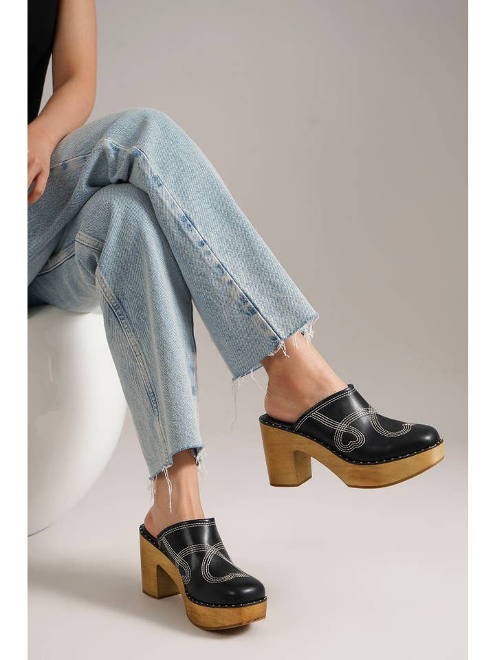 BEAST FASHION - Venta al por mayor Zapatos de plataforma - Mujer - Zuecos de Plataforma de Madera Retro Chic PRESLEY-28