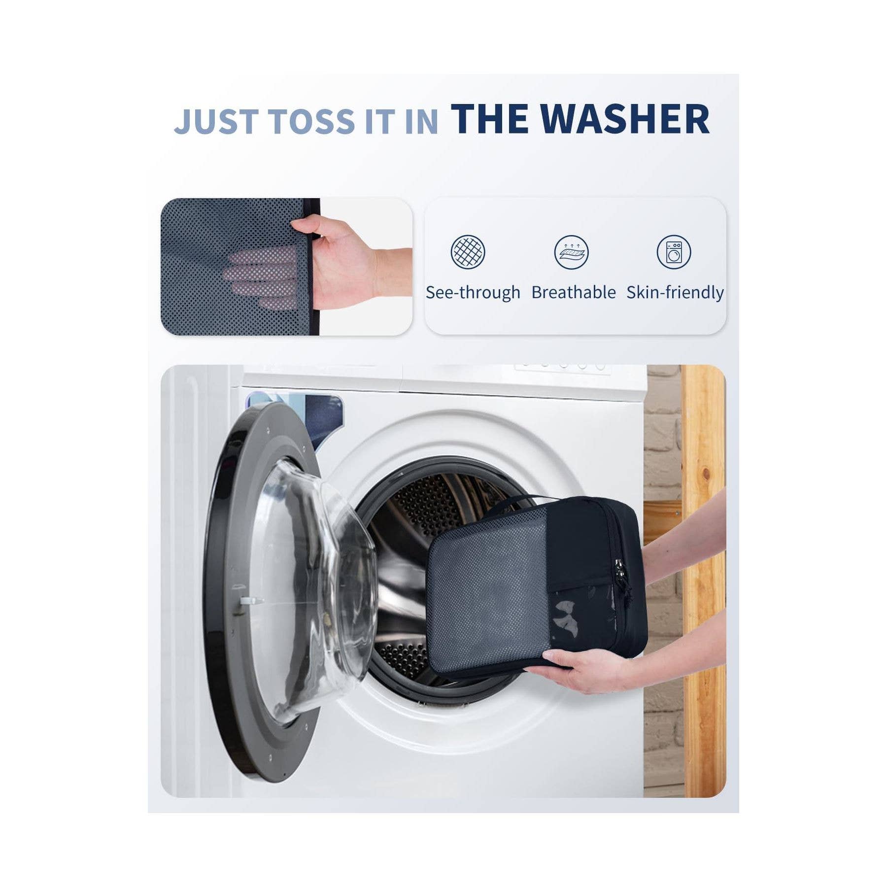 wandf – Engroshandel Pakkeemballage – 6 stk. kuffertorganisatorposer med mærke til rejsetilbehør4