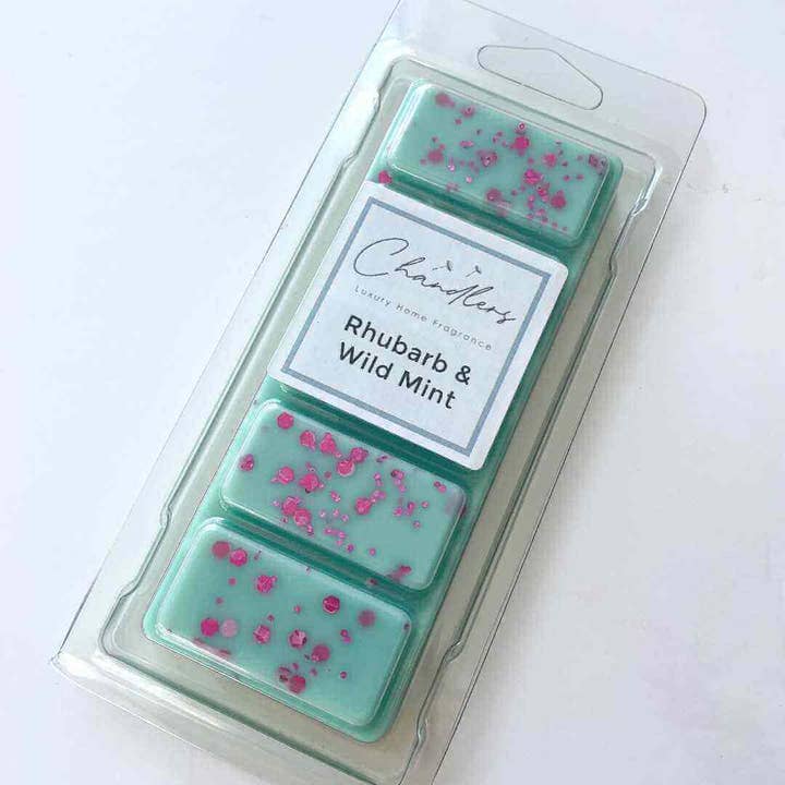 Wild Mint and Rhubarb Wax Melt Snapbar for wholesale by Chandlers Wax Melts