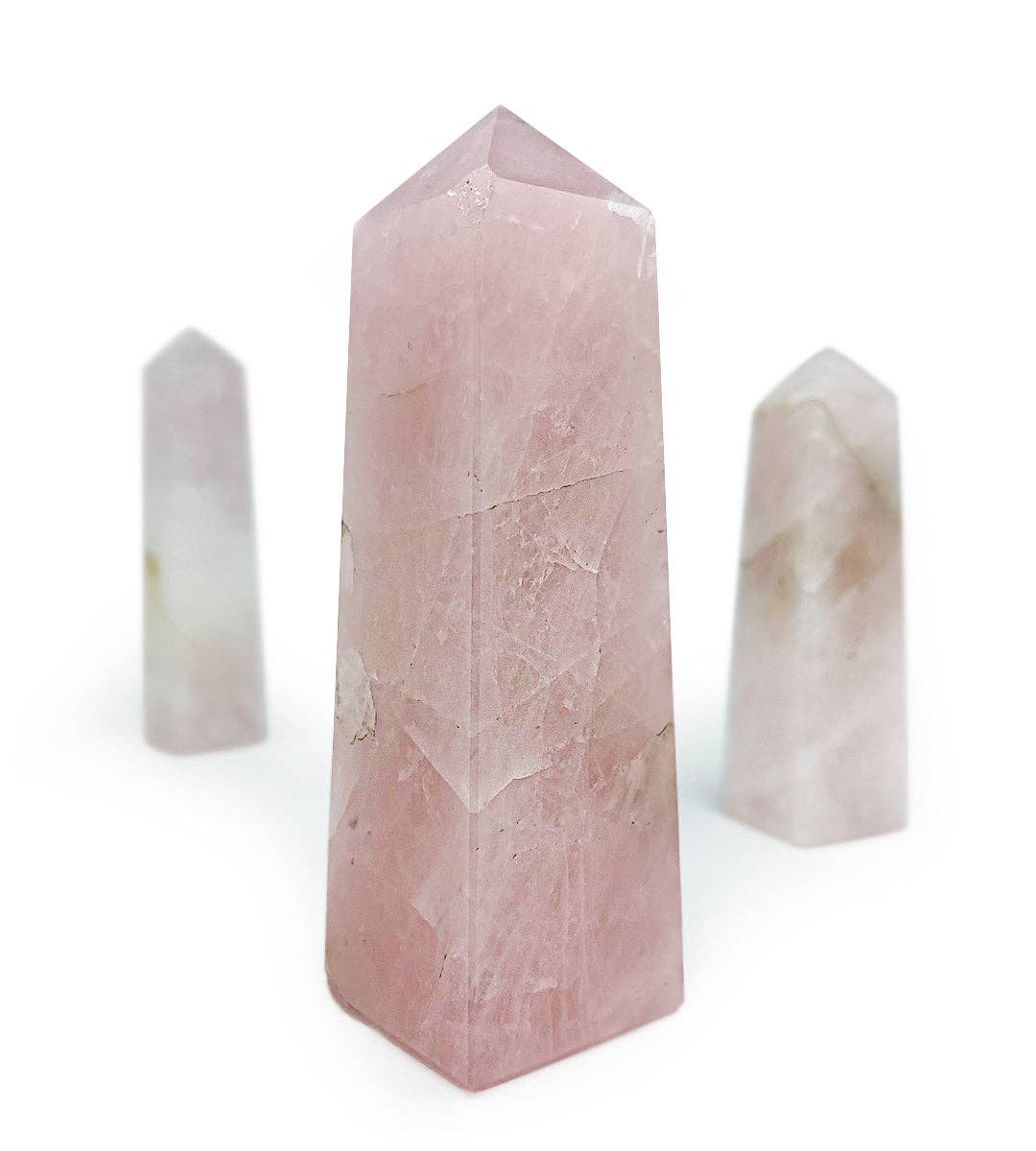 The Deva Shop - Wholesale Spiritual Stone/Crystal - Rose Quartz Towers-Carved to Perfection-3 Sizes to Choose1
