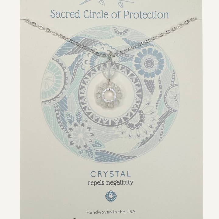 Gold Necklace- Crystal Sacred Circle Necklace for wholesale by Silver Sparrow Jewelry