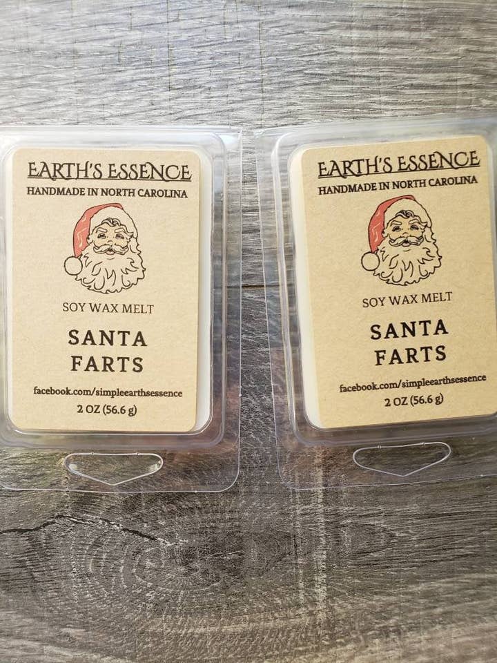 Santa Farts 2 oz Cera di Soia da Sciogliere per la vendita all'ingrosso da parte di Earth's Essence
