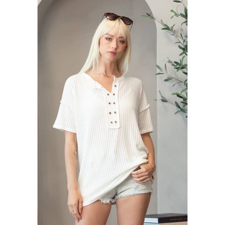 Top a tunica Diana con occhielli per la vendita all'ingrosso da parte di salt & bit