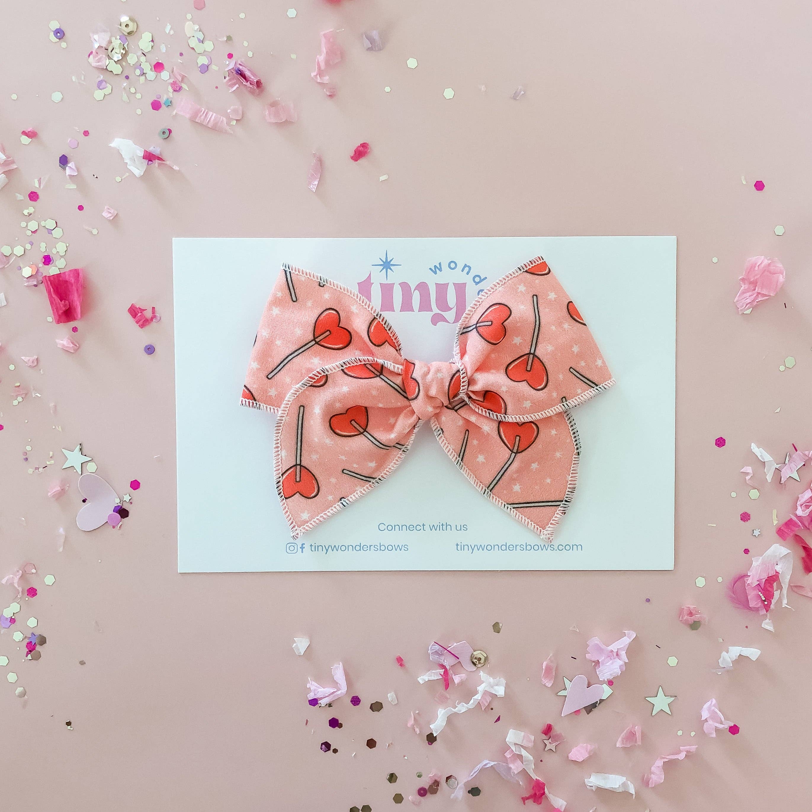 Tiny Wonders Bows - Wholesale Hair Bow - Kids - Heart Lollipops6