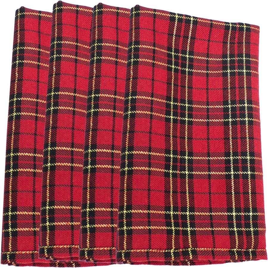 Plaid Blanket Scarf - Tan Green Red – Tickled Teal LLC