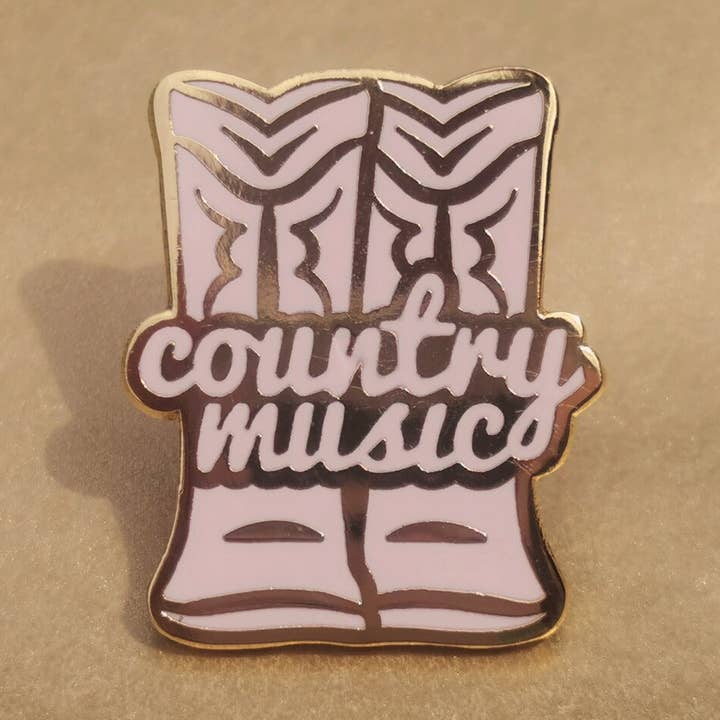 Cowboy Boots Enamel Pin - Pink for wholesale by Rootin' Tootin' Tees