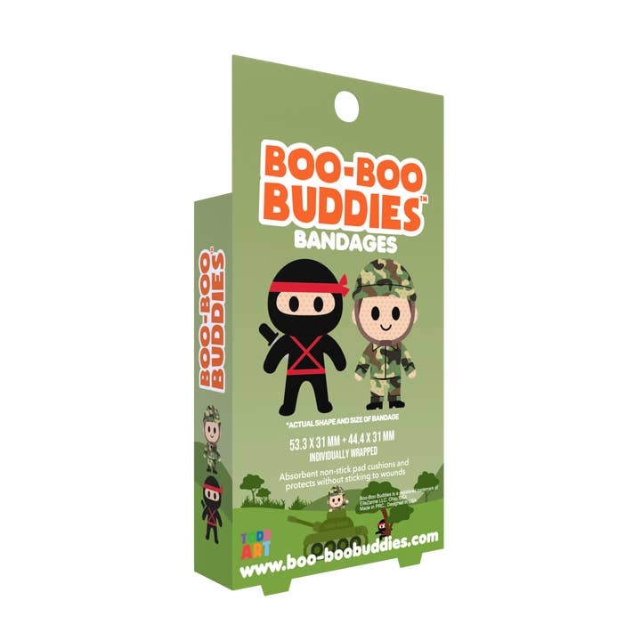 Boo Boo Buddies - Wholesale Bandaids/Bandages - Kids Bandages – Soldier + Ninja (24 Count, Latex-Free)4