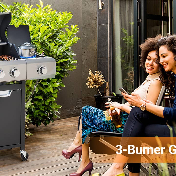 39F Inc. - Wholesale Outdoor Grill Tools - 3-Burner Stainless Steel Propane Gas Grill with Side Burner10