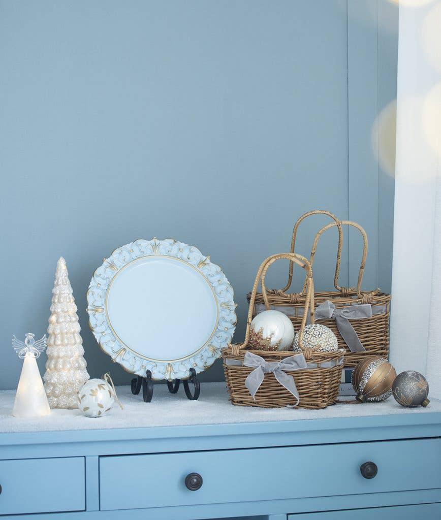 A&B Home Group Inc. – Ornamento por atacado – Enfeite de Natal Bola de Vidro D3" - Branco/Dourado5