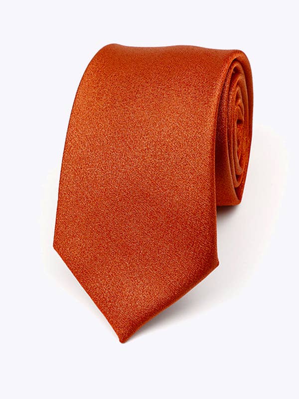 Cravatta con Paillettes Terracotta n°1 Uomo in Poliestere «Armand» per la vendita all'ingrosso da parte di Unipap's