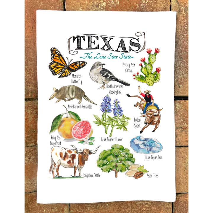 Texas State Icon Kitchen Towel for wholesale by Pamela Cassidy Designs
