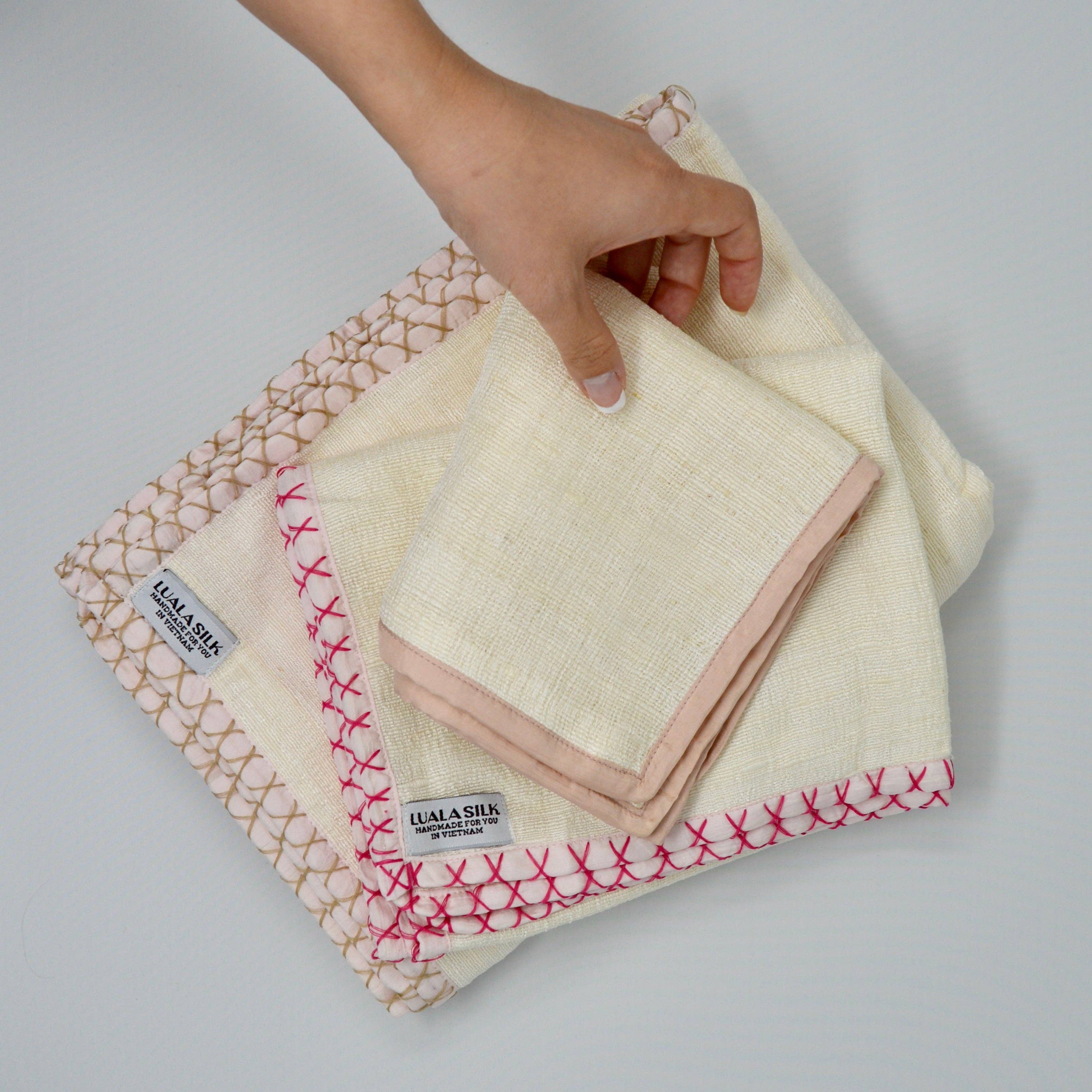 Luala Silk - Vendita all'ingrosso Asciugamani da bagno - Asciugamano naturale in seta grezza per capelli, viso e corpo10