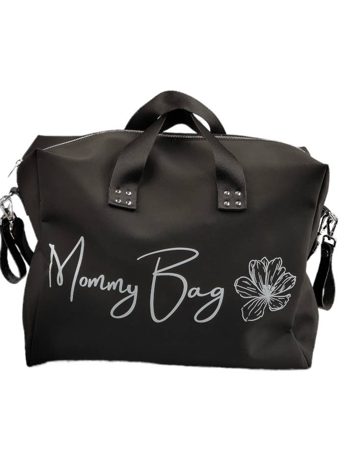 Borsa fasciatoio Nera - Scritta e Fiore per la vendita all'ingrosso da parte di TICI Handmade