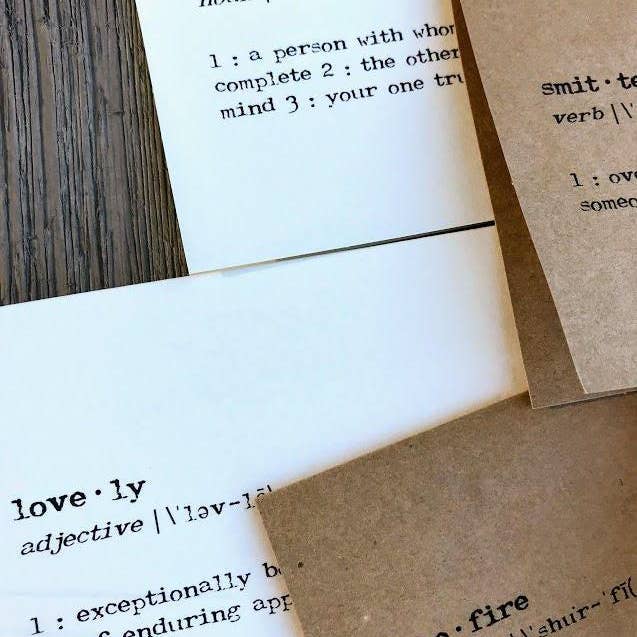 Alison Rose Vintage - Wholesale Love Card - lobster definition greeting card in typewriter font3