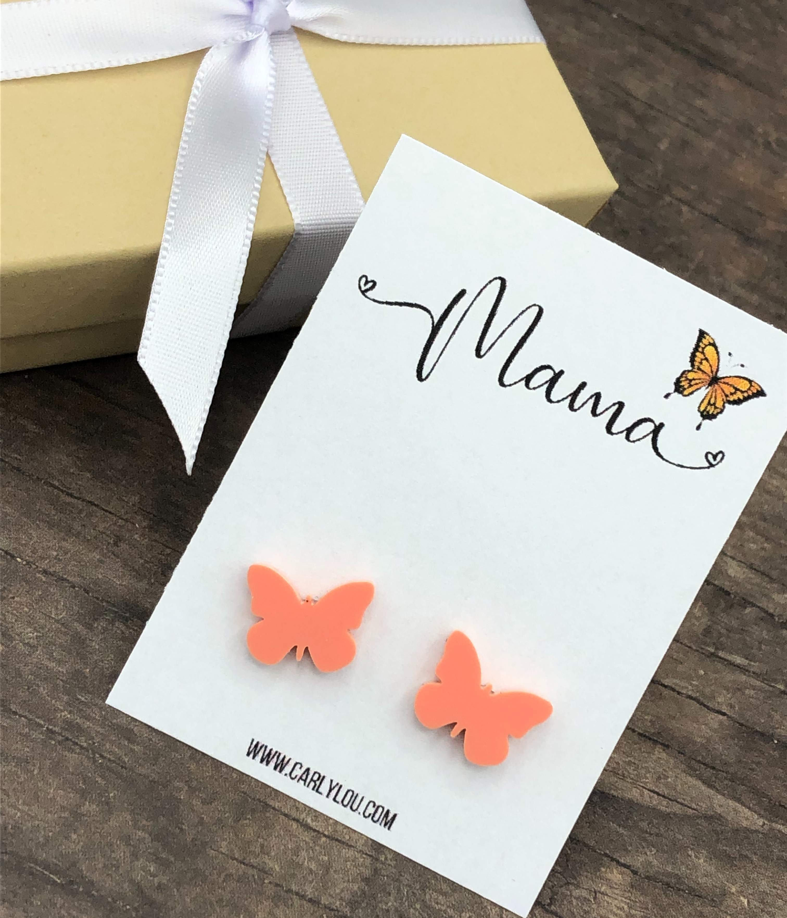 Carly Lou - Wholesale Stud/Post Earrings - Mama Butterfly Earrings - Mom Gift - Butterfly Earrings4