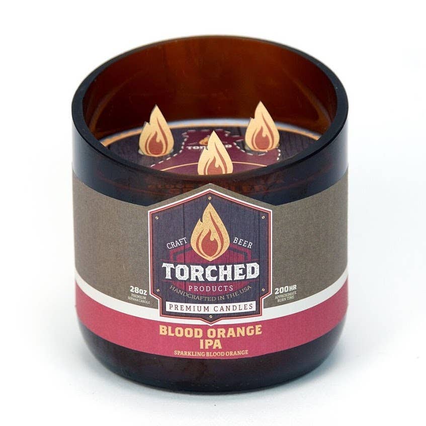 Torched Products – Großhandel Kerze im Glas / gefüllte Kerze – Kerze mit abgefackeltem Bier, 28 oz, Blutorange IPA3