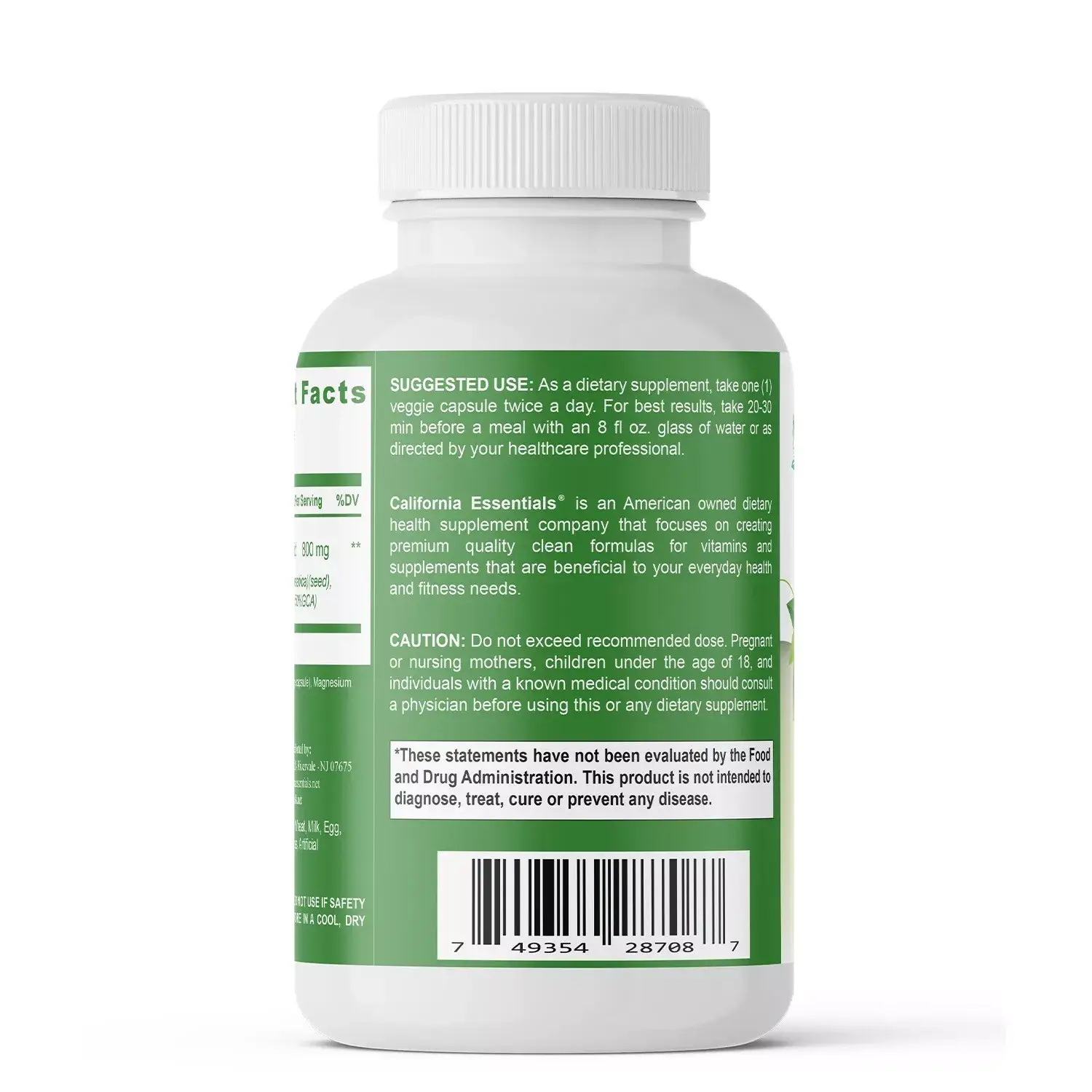 California Essentials - Wholesale Oral Supplement/Vitamin - Green Coffee Bean Supplement for Weight Support 60 Caps1