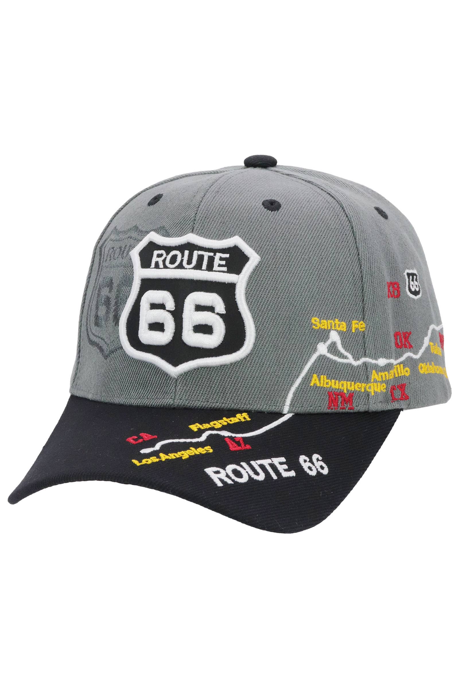 Cap Zone – wholesale Baseball cap – Unisex – Route 66 Road Map Polyester Baseball Cap18