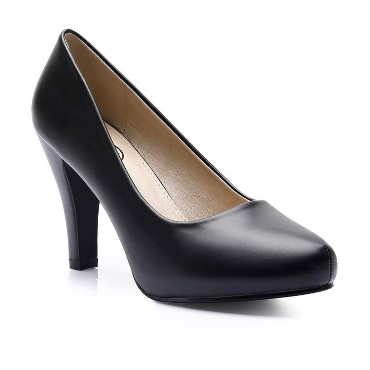 3.2" High Heel Closed Round Toe Pumps for wholesale by Trary