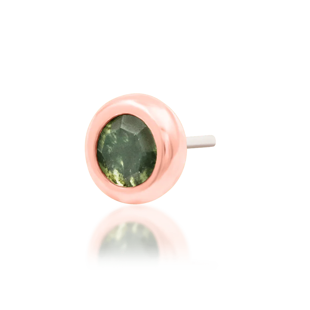 Piercing-zone - Vendita all'ingrosso Orecchini singoli - Alary – Agata Muschiata con Griffe – Terminale Senza Filettatura in Oro 14K5