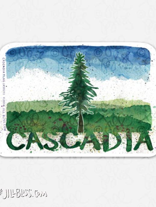 CASCADIA FLAG STICKER for wholesale by Jill Bliss Artwork