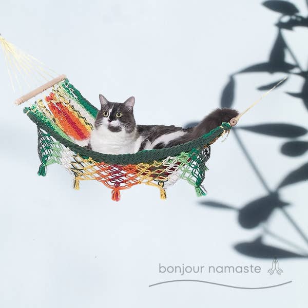 Macramé Cat Hammock – Luxe Lounging Meets Boutique-Worthy for wholesale by Bonjour Namaste