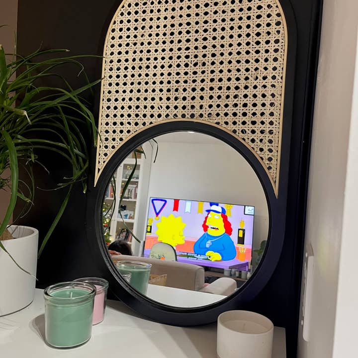 Coucou Bamboo - Wholesale Wall Mirror - 60cm Oval Wood Mirror|Oval mirror decor made of wood frame3