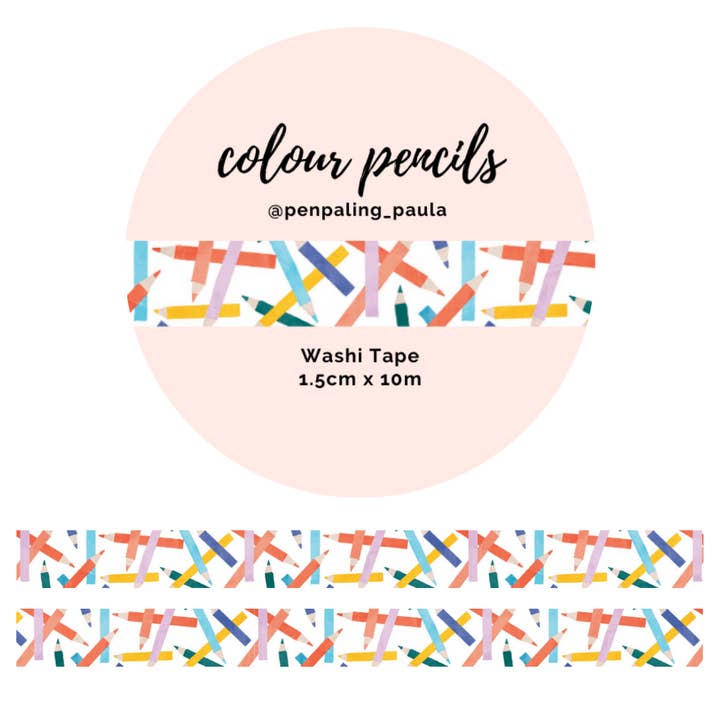 Colour Pencils - Washi Tape for wholesale by Penpaling Paula