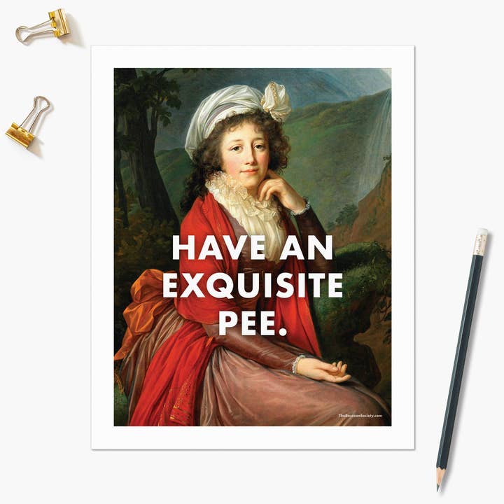 Exquisite Pee - 8x10" Bathroom Print for wholesale by The Raccoon Society