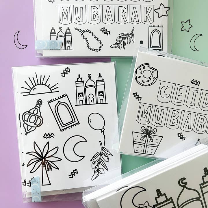 Erum Khalili - Wholesale Coloring & Activity Book - Kids & Baby - Set of 8 - Ramadan and Eid Coloring Cards3