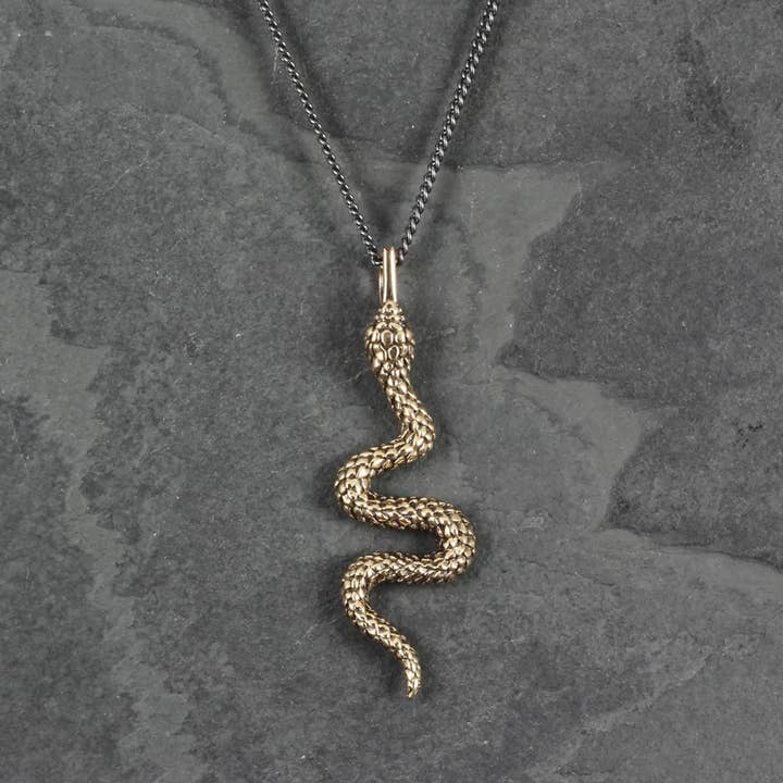 Snake Necklace - Bronze for wholesale by Lost Apostle