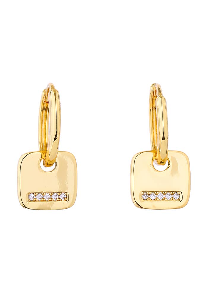 Hana - Vente Petits anneaux - Boucle d'oreille Huggie en or 14 carats/blanc trempée en zircone cubique0