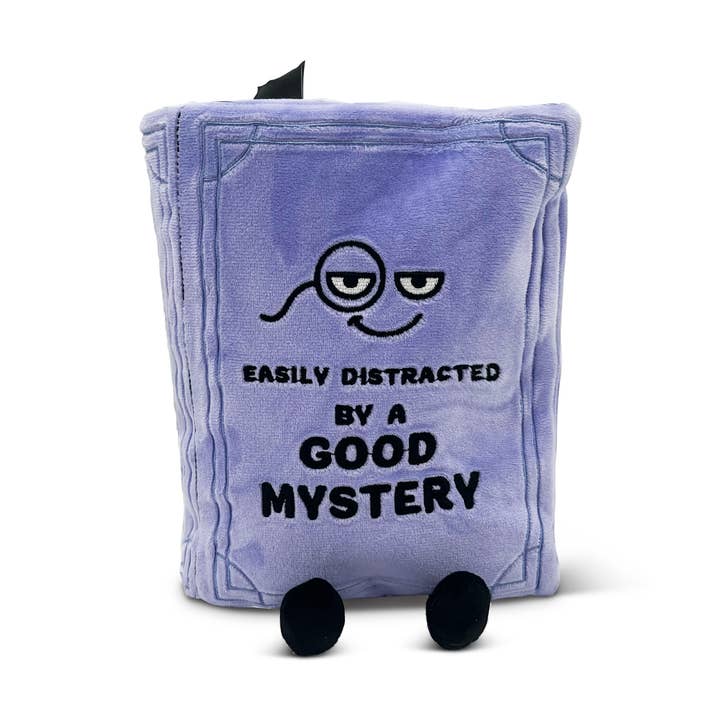 "Easily Distracted by a Good Mystery" Book Plush for wholesale by Punchkins