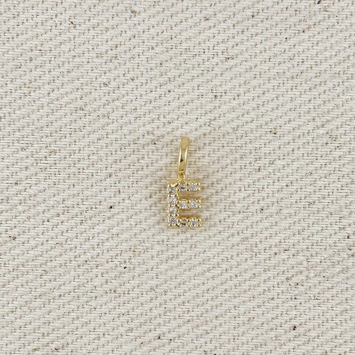 GoldFi - Wholesale Individual charm/pendant - 18k Gold filled Micro CZ Initial Letter Charm7