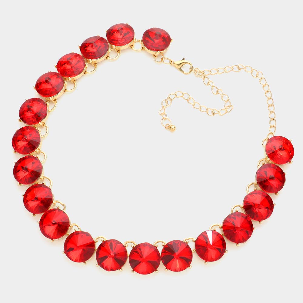 Sensibling Corp. - Wholesale Link & Chain Necklace - Round Stone Link Evening Necklace15