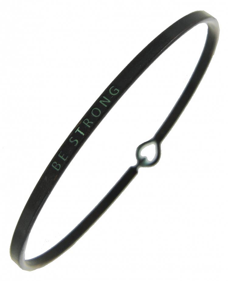 0011 PREMIERE - Wholesale Bangle Bracelet - FR3625 BE STRONG_3mm Inspired Message Brass Bangle5