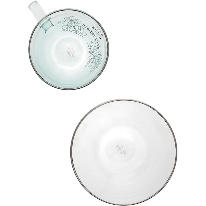 Pavilion - Wholesale Coffee/Tea Cup - Relax - 7 oz Glass Teacup and Saucer4