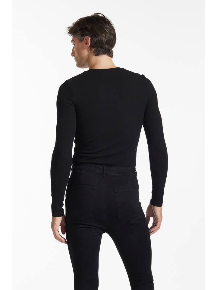 FANG - Wholesale Knit Top - Women's - Essential Square Neck Ribbed Long Sleeve1