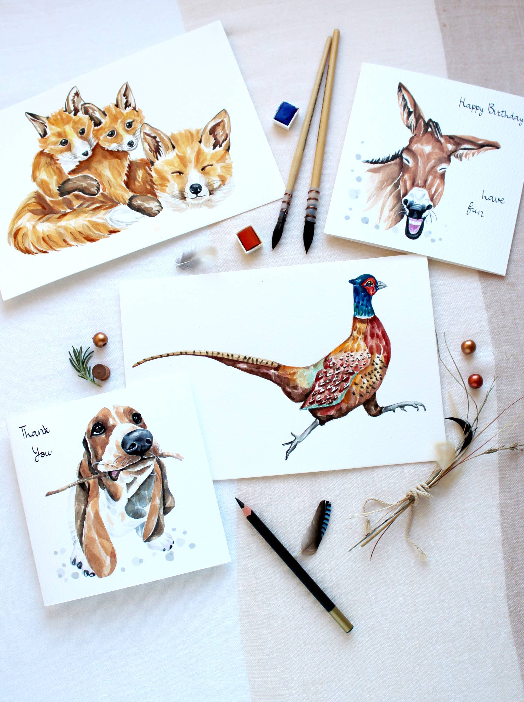 SABIVO Design – wholesale Birthday card – A24 Birthday Donkey Funny Quirky Watercolour Printed Card3