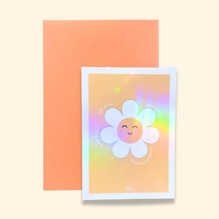 Atelier Naholi – wholesale Vardagliga hälsningskort – Marguerite-kort med deklaration0