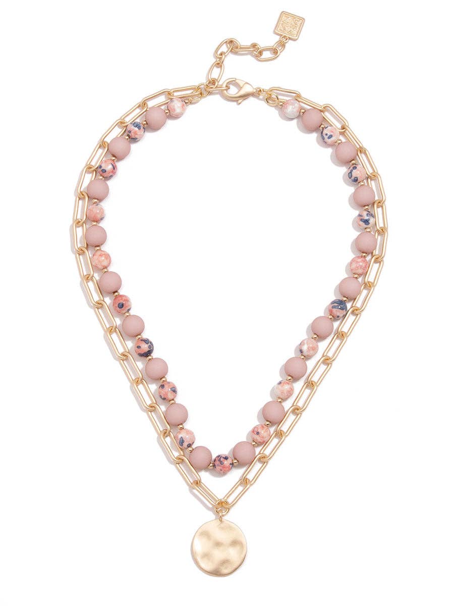 ZENZII Jewelry - Wholesale Pendant/Charm Necklace - Mixed Bead & Links Layered Pendant Necklace3