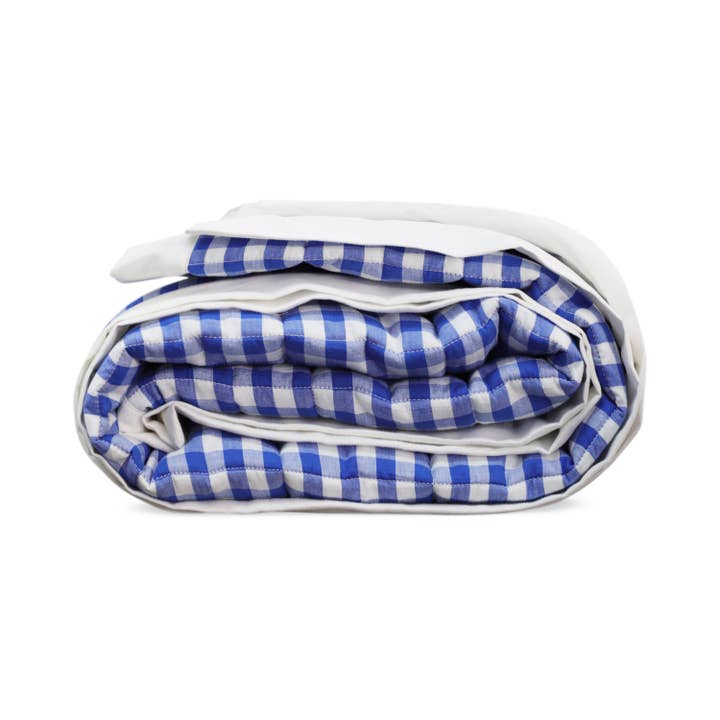 Amore Beauté - Wholesale Quilt - Blue White Gingham Cotton Quilt and Shams, Multiple Sizes