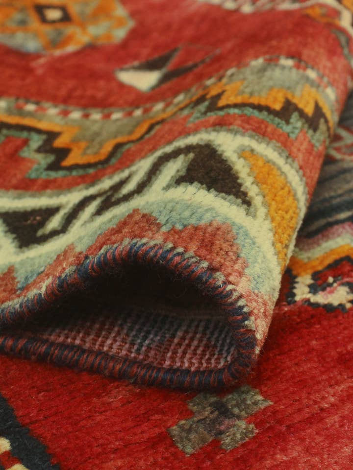 Fine VTG Braylee Rojo/Naranja Runner, 5'0" x 9'2" para venta al por mayor de Noori Rug