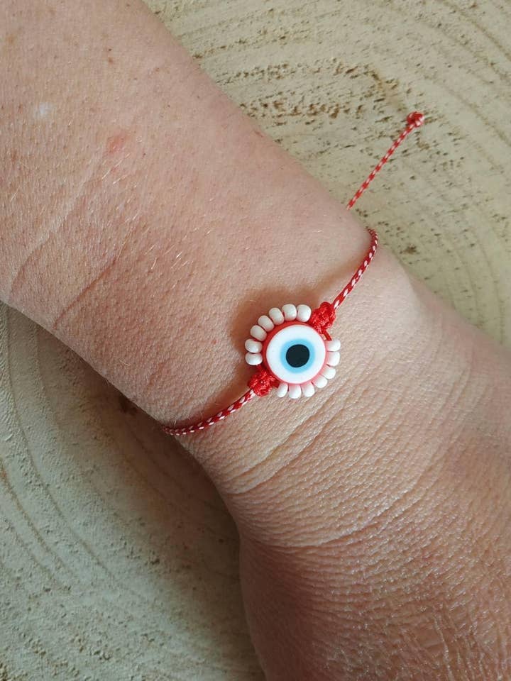 Greek March Polymer Clay Evil Eye Bracelet for wholesale by Kalliopi P. Giannoula - Poppygshop