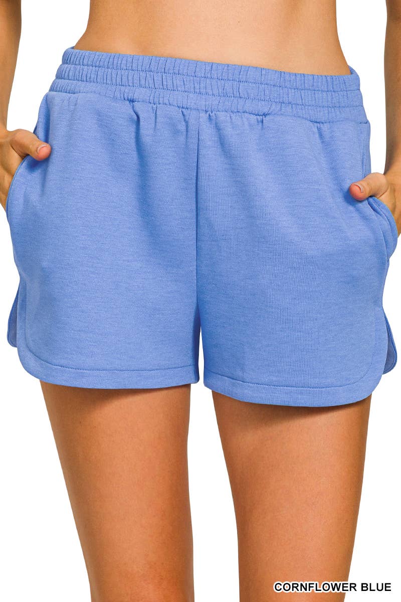 42POPS - Vendita all'ingrosso Pantaloncini - Donna - Shorts a vita elastica stile delfino con tasche11