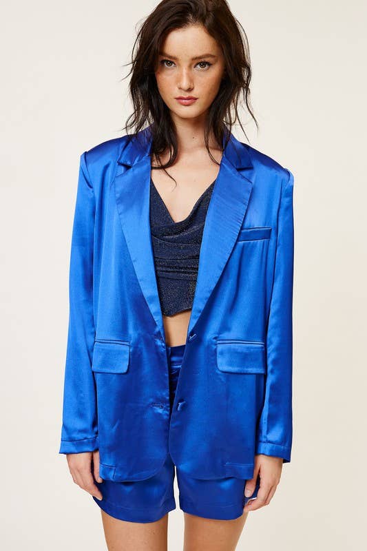 Mimosa - Wholesale Top & Short Set (NOT Loungewear) - Women's - Satin Blazer and Shorts Matching Set7